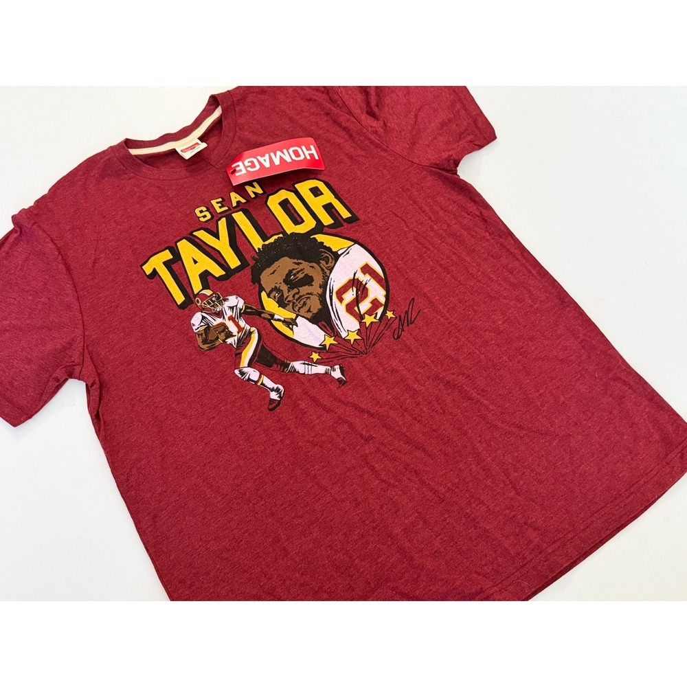 Homage Sean Taylor Washington Redskins Maroon Graphic T-Shirt‎ Mens Medium NWT